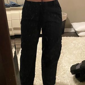 black wide leg cargo pant